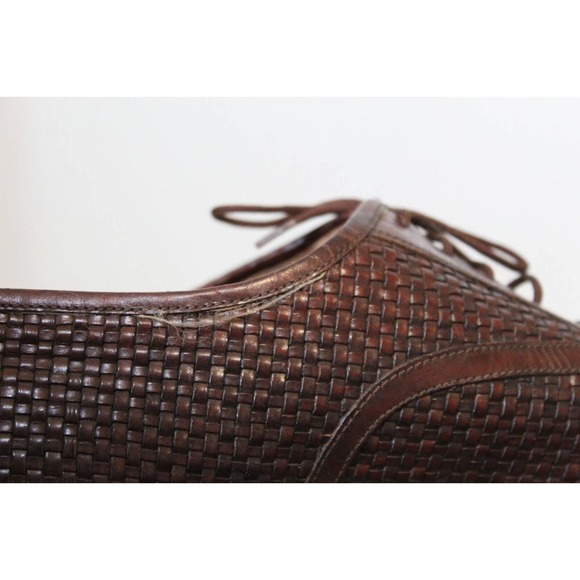 *Flaw Salvatore Ferragamo Woven Leather Lace Oxford Shoes Men's Size 10D H14580 - Picture 11 of 16